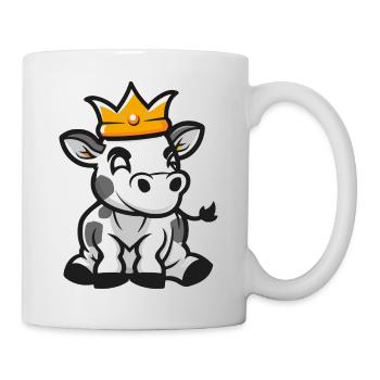 Vache Cartoon Couronne - Mug blanc - blanc - Droite
