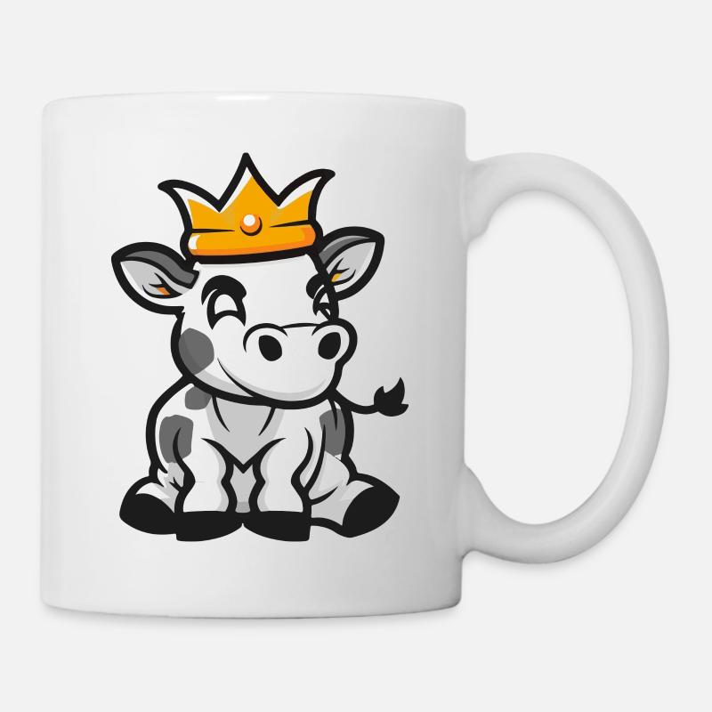 Cow Cartoon Crown - Mug - white