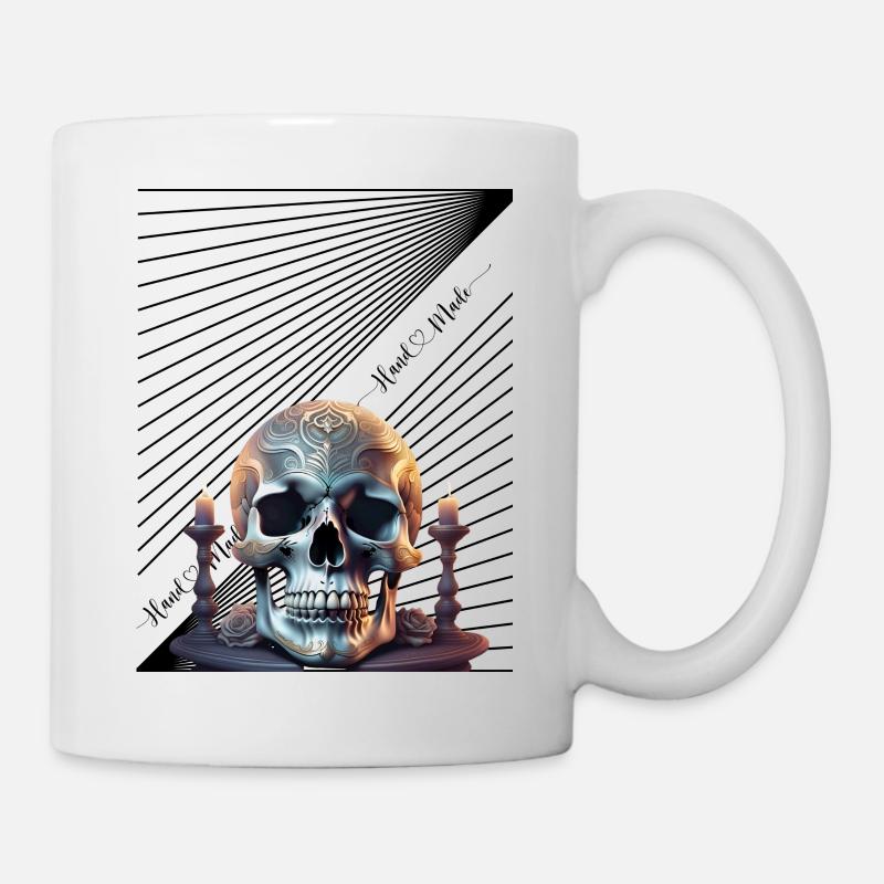 Hand Made Skull Ahead - Tasse - Weiß
