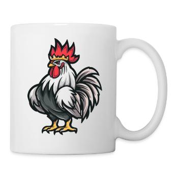 Coq Cartoon Couronne - Mug blanc - blanc - Droite