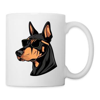 Dobermann Hund Tier - Tasse - Weiß - Rechts