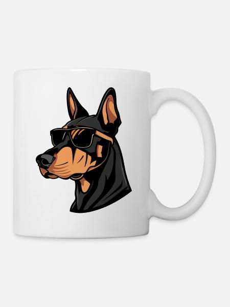 Dobermann Hund Tier - Tasse - Weiß