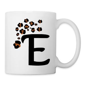 Buchstaben e Leopardenmuster - Tasse - Weiß - Rechts