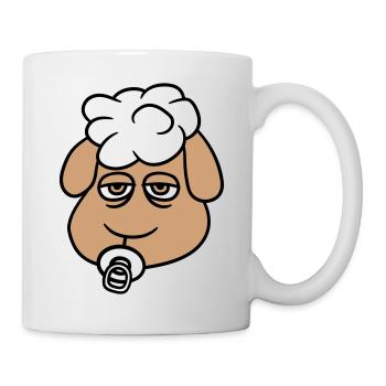 Schaf Baby Kleinkind Gesicht Schnuller Kind Kopf - Tasse - Weiß - Rechts