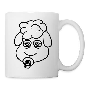 Schaf Baby Kleinkind Gesicht Schnuller Kind Kopf - Tasse - Weiß - Rechts