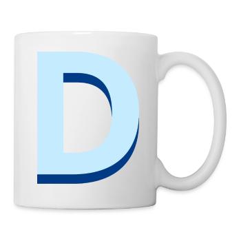 Pop und moderner blauer Buchstabe d - Tasse - Weiß - Rechts