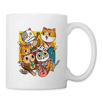 Happy and musical cats - Mug - white - Right