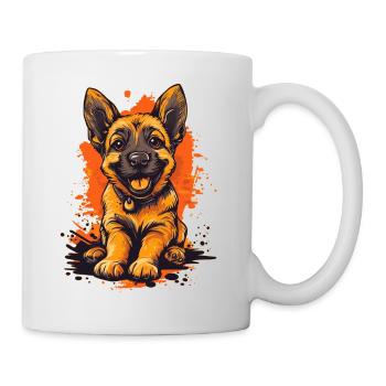 Berger Allemand Chiot Drôle Chien Chiens - Mug blanc - blanc - Droite