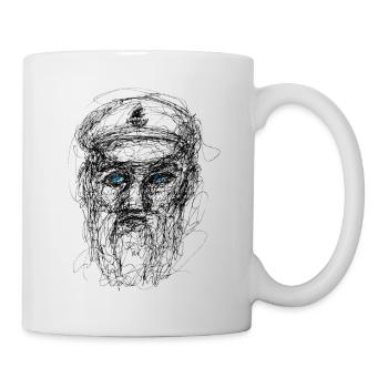 Marin aux yeux bleus, noir - Mug blanc - blanc - Droite