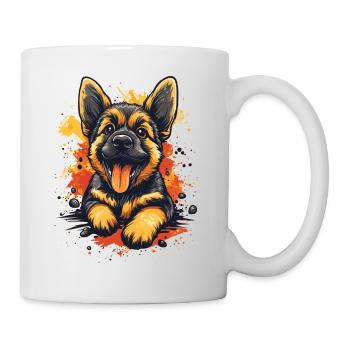 German Shepherd Puppy Funny Dog Dogs - Mug - white - Right