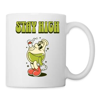 Stay High – Lustiges Flaschen-Design - Tasse - Weiß - Rechts