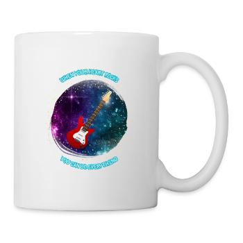 Coole Gitarre Rot im Galaxy-Hintergrund mit Spruch - Tasse - Weiß - Rechts