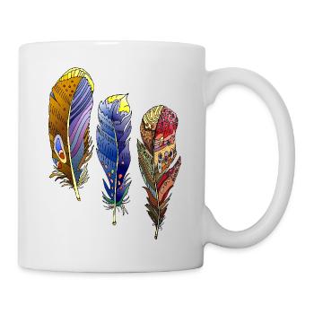 Feder - Tasse - Weiß - Rechts