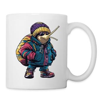 Schnecke Lustig Winter - Tasse - Weiß - Rechts