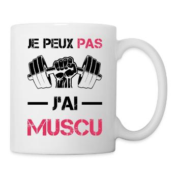 I can't I have MUSCU - Bodybuilding - Tasse - Weiß - Rechts