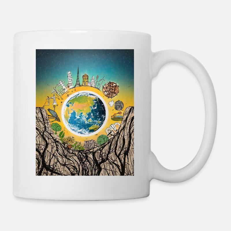 Die Erde - Tasse - Weiß