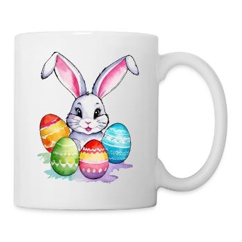 Lapin de Pâques Aquarelle de Pâques - Mug blanc - blanc - Droite