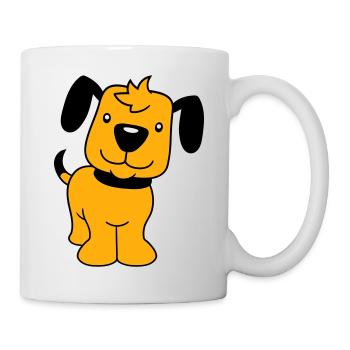 Dog Stands Cute Little Happy Puppy Pet - Mug - white - Right
