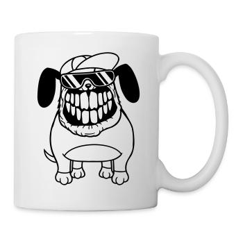 chien monstre méchant dangereux dents sourire sourire - Mug blanc - blanc - Droite
