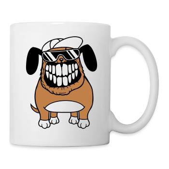 chien monstre méchant dangereux dents sourire sourire - Mug blanc - blanc - Droite