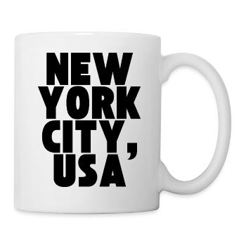 New York City, USA - Design with large font - Mug - white - Right