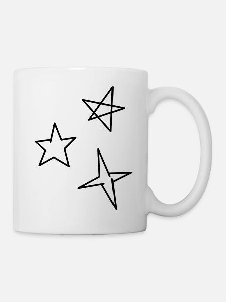 Sterne - Tasse - Weiß
