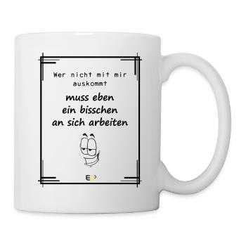 lustiger Spruch mit Cartoon - Tasse - Weiß - Rechts