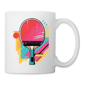 Retro Table Tennis Racket Colored Sport - Mug - white - Right