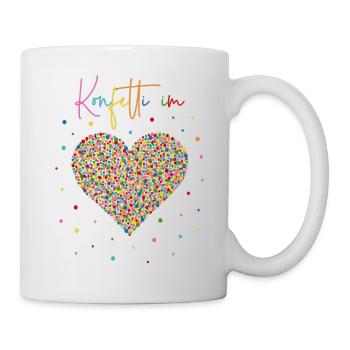 Konfetti im Herzen - Tasse - Weiß - Rechts