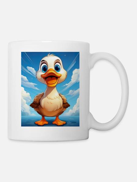 Canard heureux devant le ciel bleu - Mug blanc - blanc