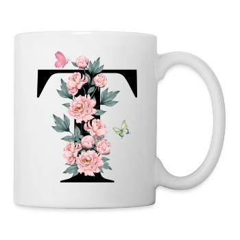 Letter t Pink Flowers - Mug - white - Right