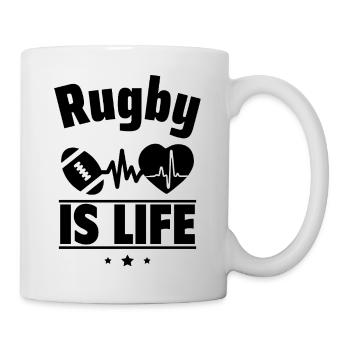 Rugby ist das Leben - Tasse - Weiß - Rechts