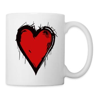 Herz für Kunstliebhaber - Tasse - Weiß - Rechts