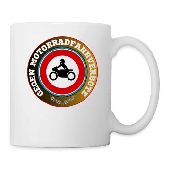 Contre les interdictions de circulation des motos - Mug blanc - blanc - Droite