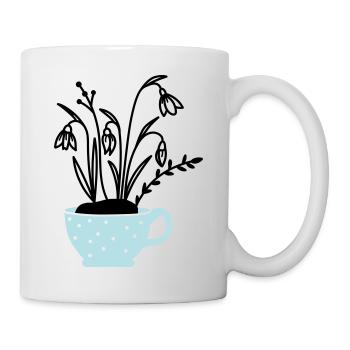 Schneeglöckchen in Tasse - Tasse - Weiß - Rechts
