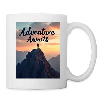 L’aventure vous attend - Mug blanc - blanc - Droite