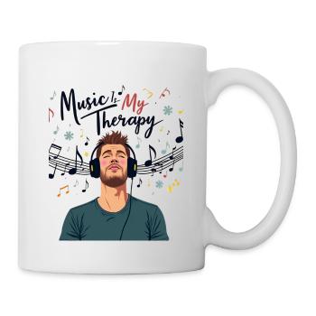 Musik ist meine Therapie - Tasse - Weiß - Rechts