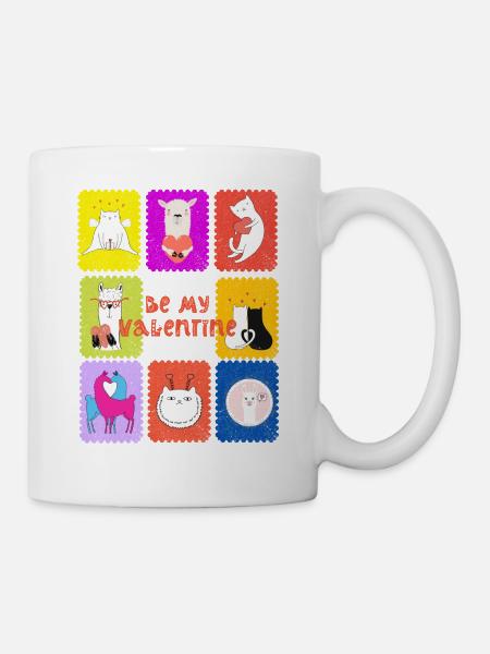 Paws and hearts: cute animals for Valentine's Day - Mug - white