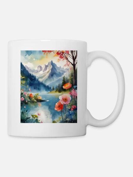 Berglandschaft - Tasse - Weiß