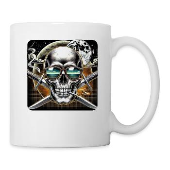 Totenkopf mit Gekreuzten Schwertern - Tasse - Weiß - Rechts