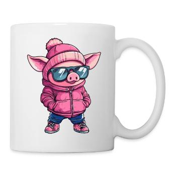 Cochon Bande dessinée cool - Mug blanc - blanc - Droite