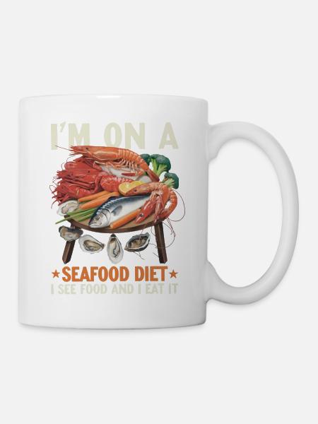 Régime alimentaire à base de fruits de mer - Mug blanc - blanc