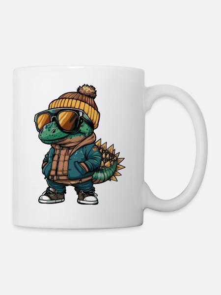 Dinosaurier stegosaurus Cool Comic - Tasse - Weiß