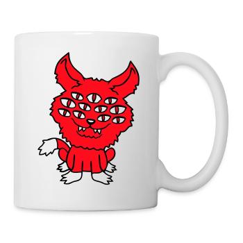 Cat Demon Many Eyes Devil Hell Evil Monster - Mug - white - Right