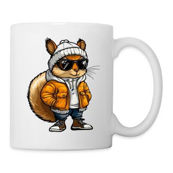 Eichhörnchen Cool Comic - Tasse - Weiß - Rechts
