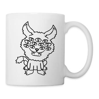 Cat Demon Many Eyes Devil Hell Evil Monster - Mug - white - Right