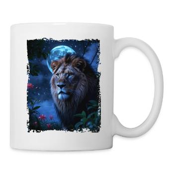 Majestätischer Löwe im Mondlicht - Tasse - Weiß - Rechts