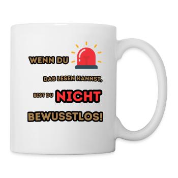 RD-Check: Lesen = Überlebt! - Tasse - Weiß - Rechts