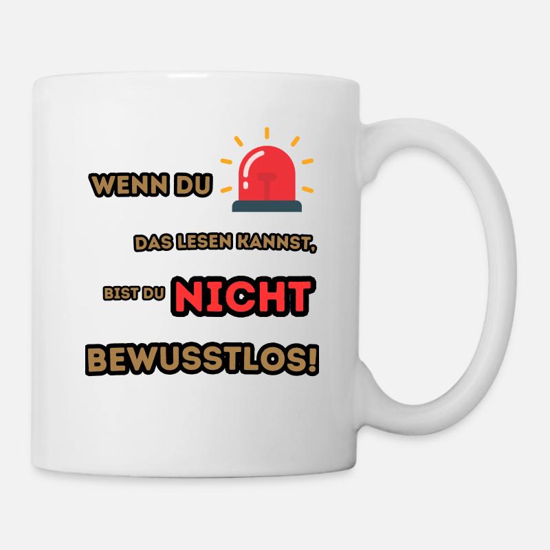 RD-Check: Lesen = Überlebt! - Tasse - Weiß