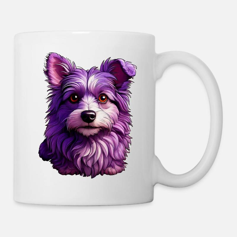 Cute dog in modern design - Mug - white